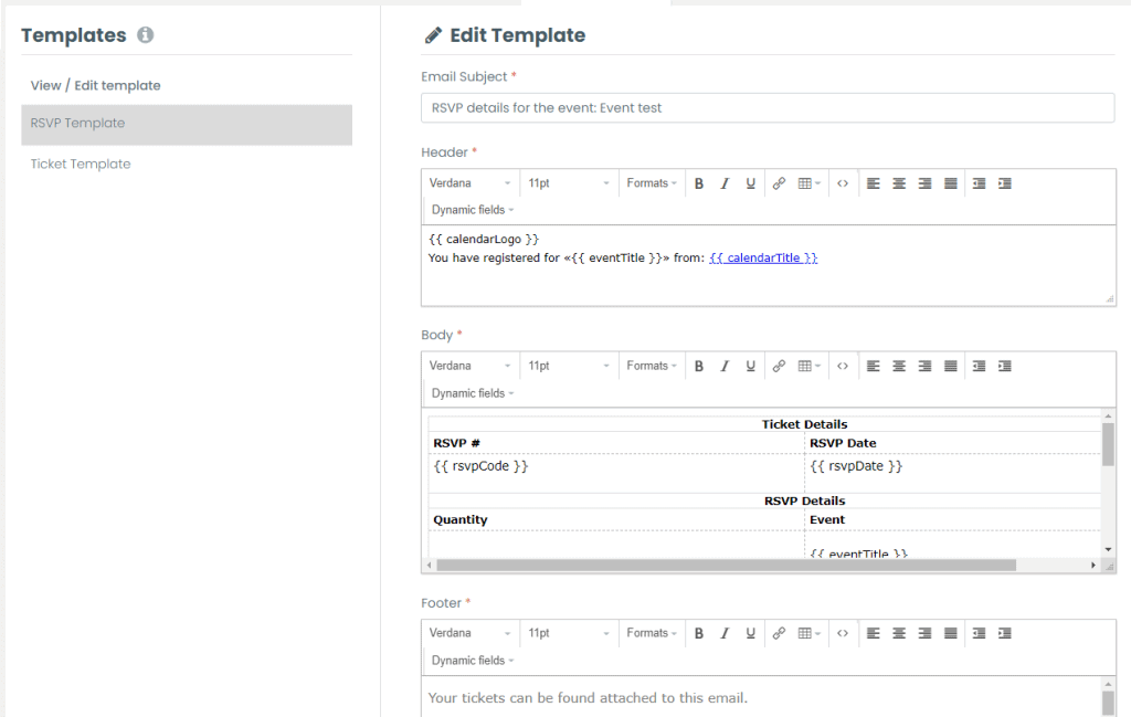 Ekranı özelleştirilebilir etkinlik RSVP'sini yazdırın