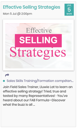 The Avon Company Canada Events Calendar Training 2