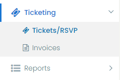 new Ticketing menu of the Timely event management software dashboard