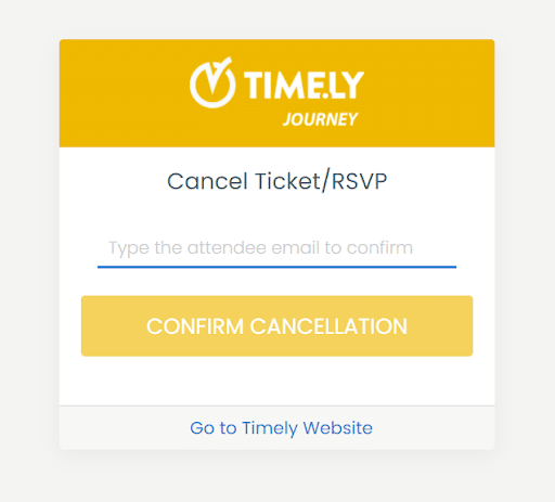 print screen of the landing page where the customer has to type the correct email address to request and confirm cancellation