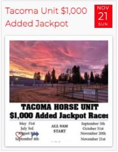 Unidad de Tacoma $1,000 Carreras con premio mayor añadidas