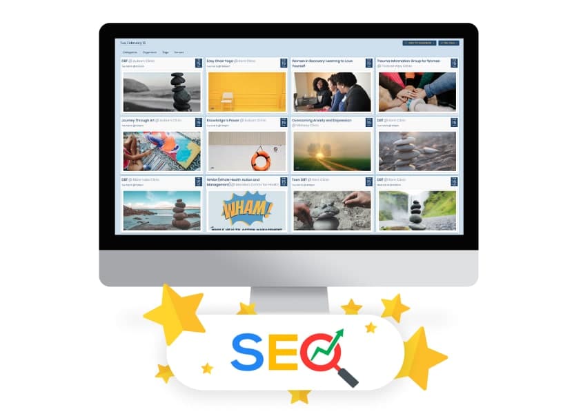 optimize edilmiş seo takvimine sahip bilgisayar