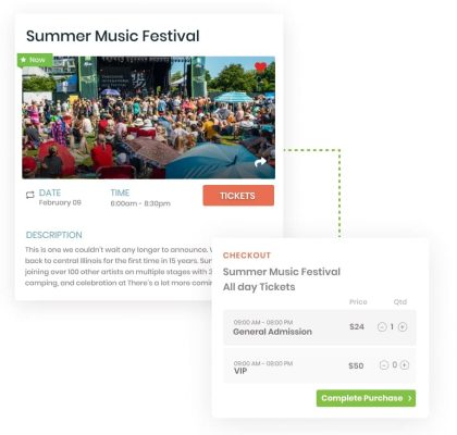 demo de Timely software de reserva de eventos con emisión de entradas y pago