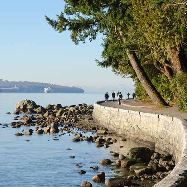 image of Vancouver's Stanley Park sea wall as part of Timely destination events calendar demo
