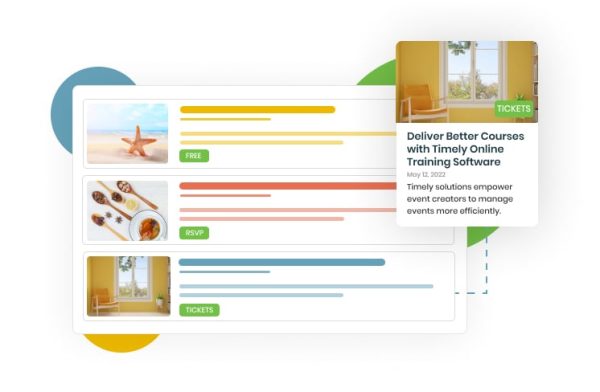 Timely evenementenkalender moderne lijstweergave demo-ontwerp