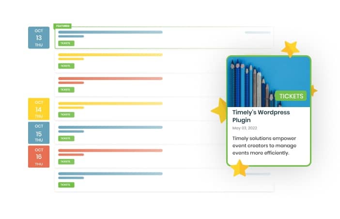 image collage for Timely Events Calendar Compact Agenda View Demo