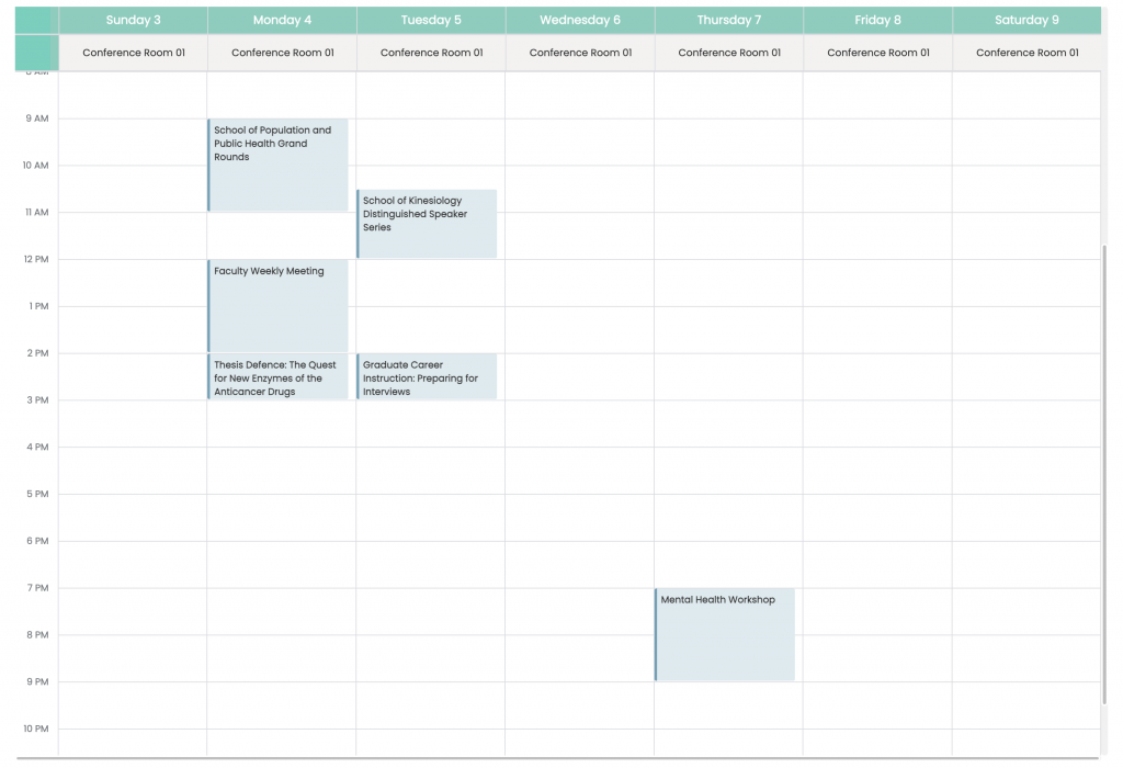 Timely venue management software space availability schedule view