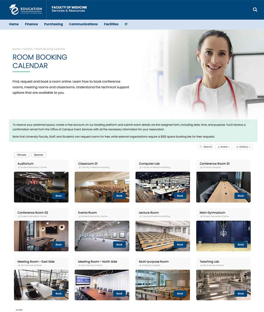 Room Booking demo Website