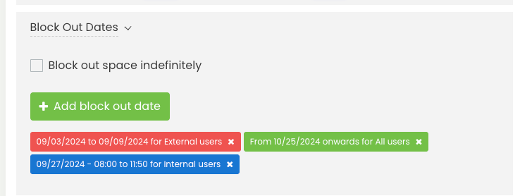 Timely Block Availability feature with clearer naming conventions and color coding.