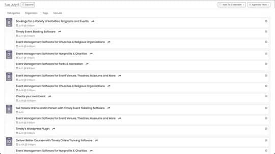 Timely calendario de eventos todo en uno plugin de wordpress vista de agenda