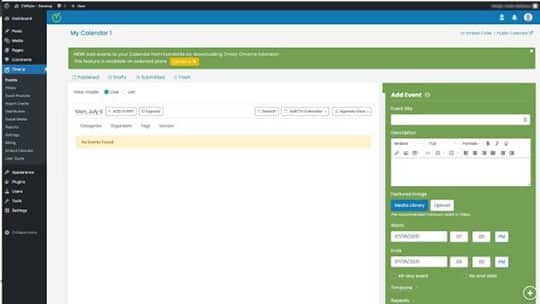Timely todo en un tablero de complementos de wordpress de calendario de eventos