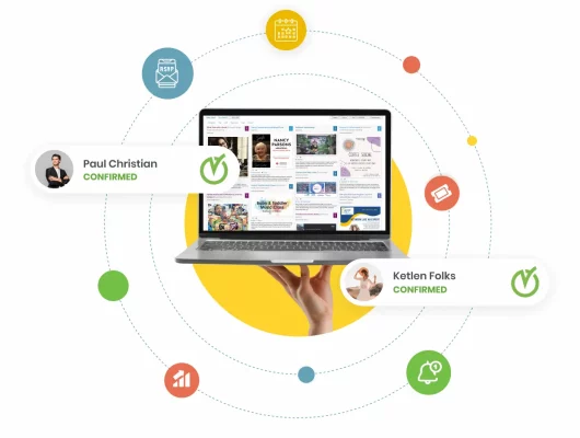 Timely event management software på en bærbar computer