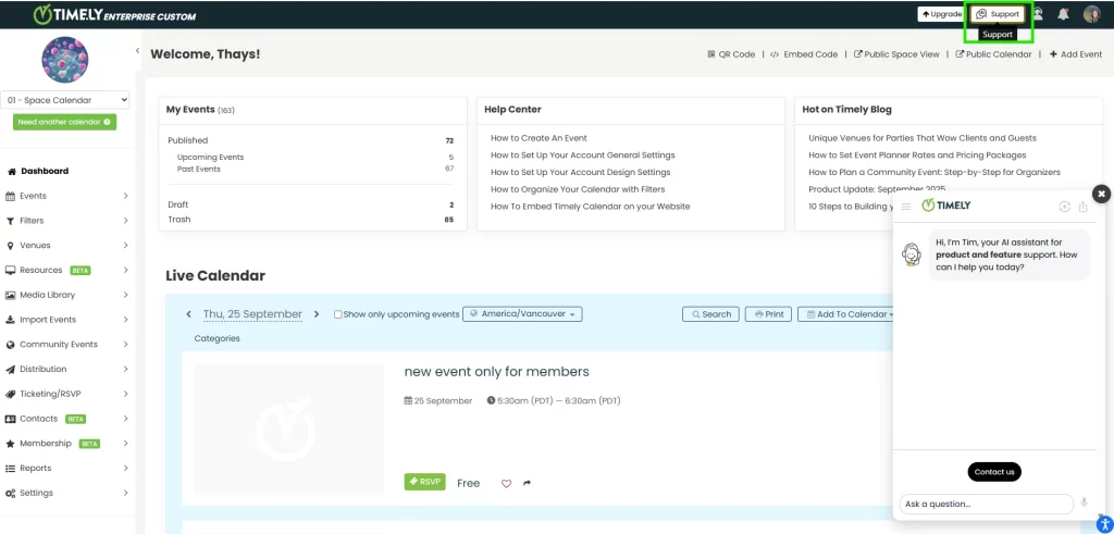 Timely Product Update October 2025 release of new AI chatbot within dashboard.