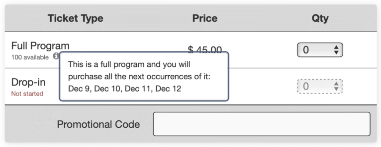 Full program ticket type.