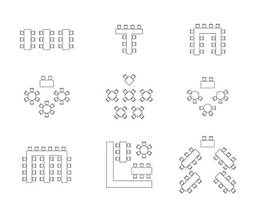 Ejemplos de planos de lugares para eventos.