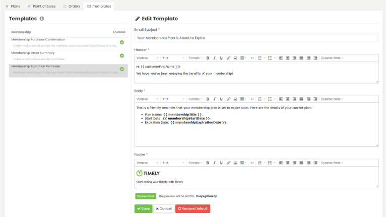 Abbonamenti: email di promemoria per il rinnovo