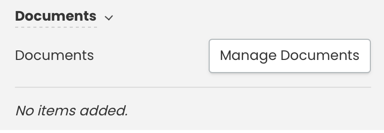 Documents section within event creation.