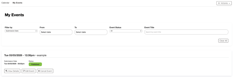 New Filtering Tool on the My Events