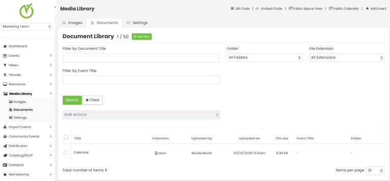 Timely bibliothèque de documents dans le tableau de bord