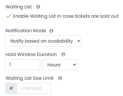 Ticketing: Waiting List Improvements