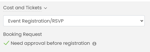 tela de impressão de Timely caixa de seleção do recurso de solicitação de reserva rsvp do software de gerenciamento de eventos